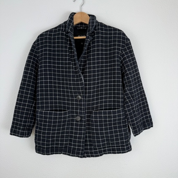 Madewell Waffleback Shaw Blazer Jacket Windowpane Medium - Picture 2 of 12